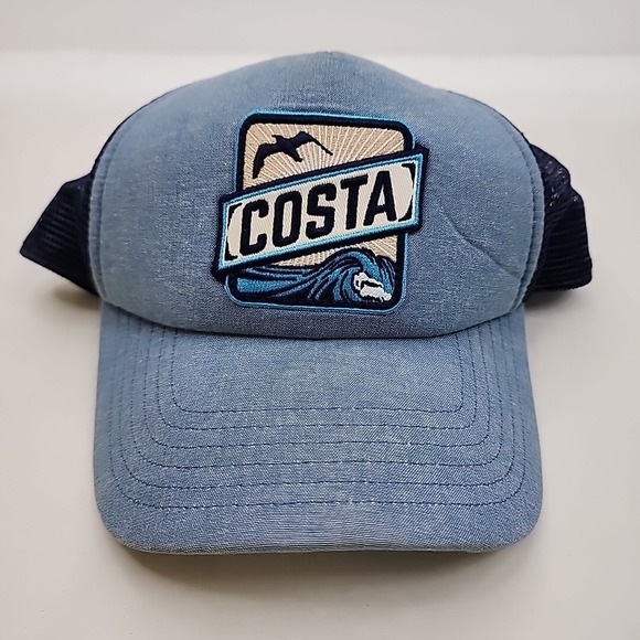 Snap-Back Other - Costa Del Mar Mesh Trucker Snapback Hat‎ – Blue White Logo